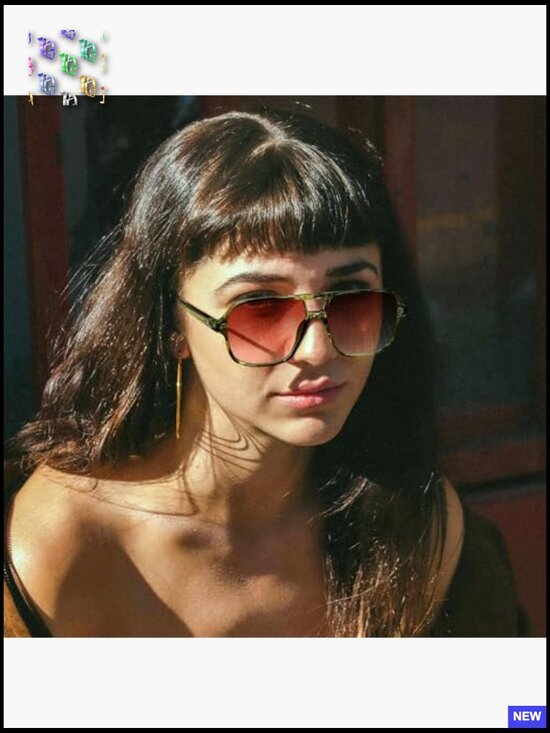 Retro Square Aviator Sunglasses Vintage 70s Trendy Plastic Frame UV400 main image 5
